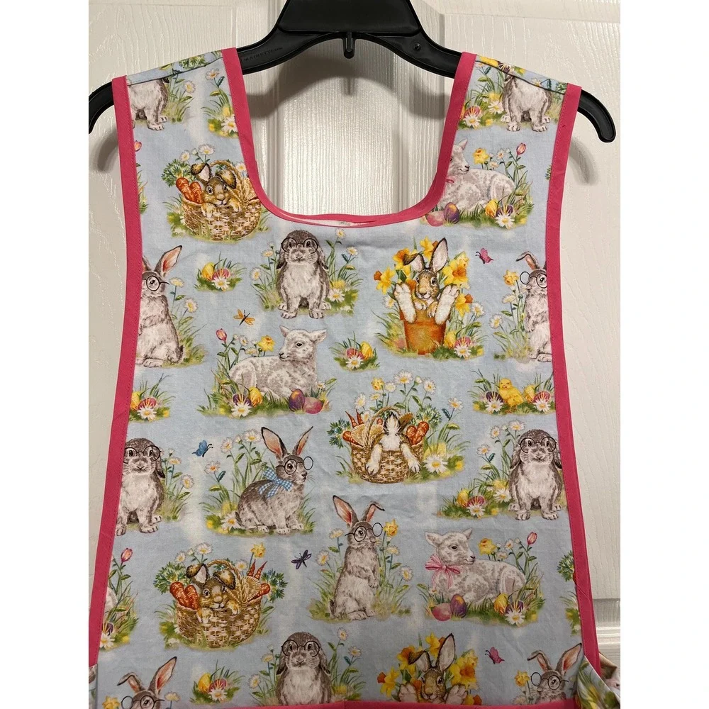 Handmade Bunny Apron Easter Apron: Adult Size XS-XL Spring Smock Apron